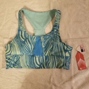 NWT oiselle | Spandos Green Swirl Base Bra
